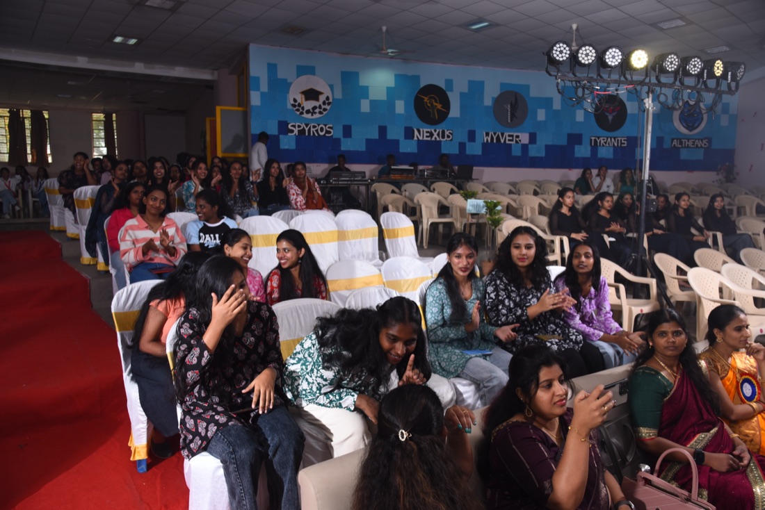 Students gathered at a college community event