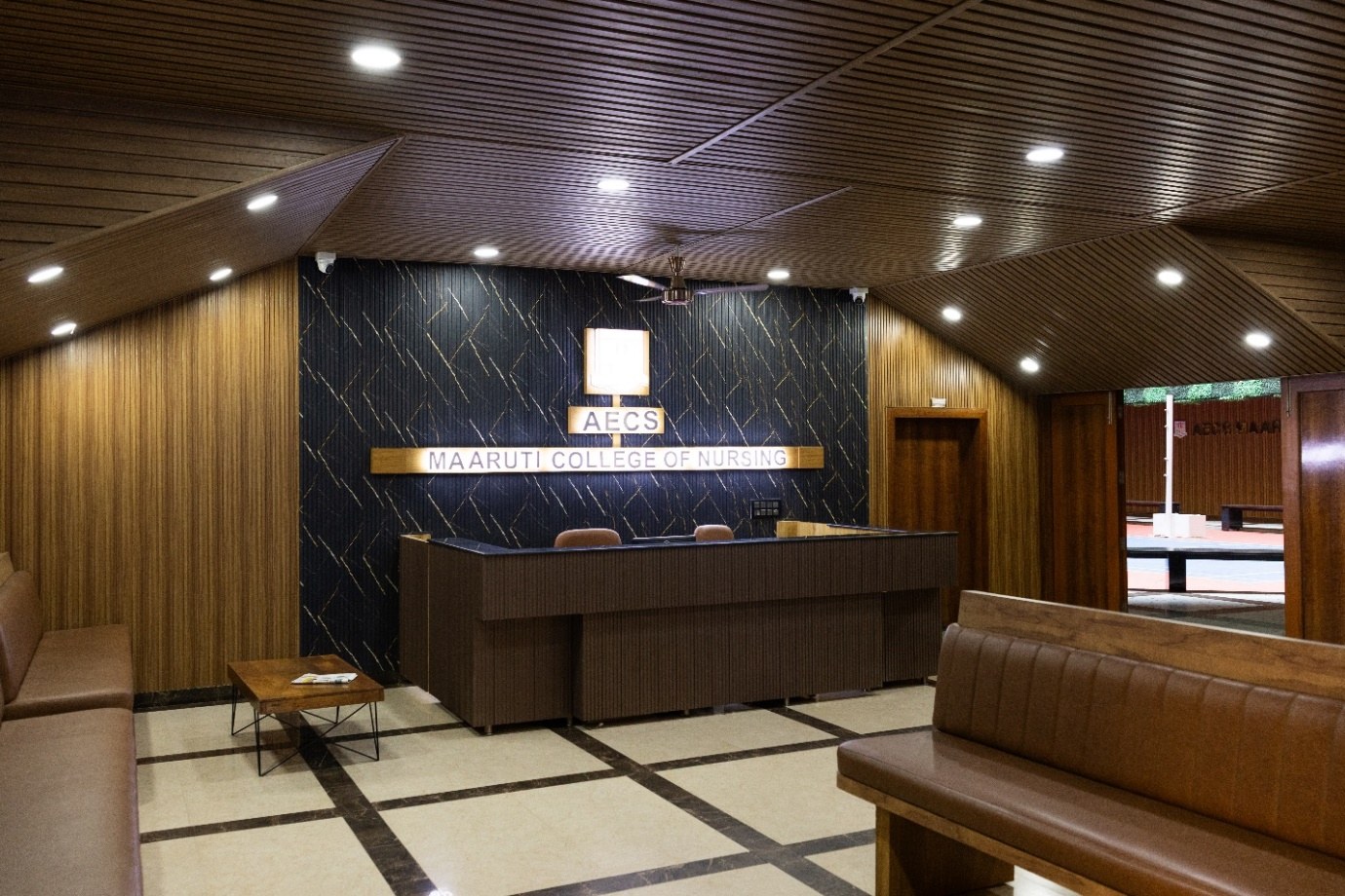 AECS Maaruti College of Nursing reception and front office waiting area