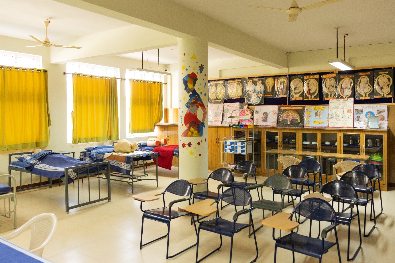 Midwifery and OBG lab with maternity models and delivery practice equipment
