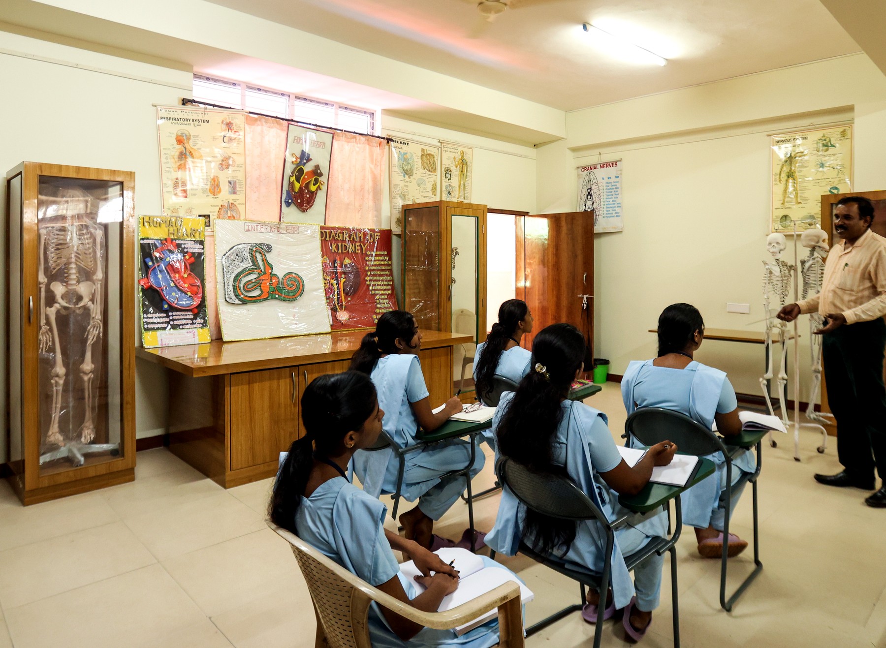Nursing classroom and lab teaching at AECS Maaruti College of Nursing
