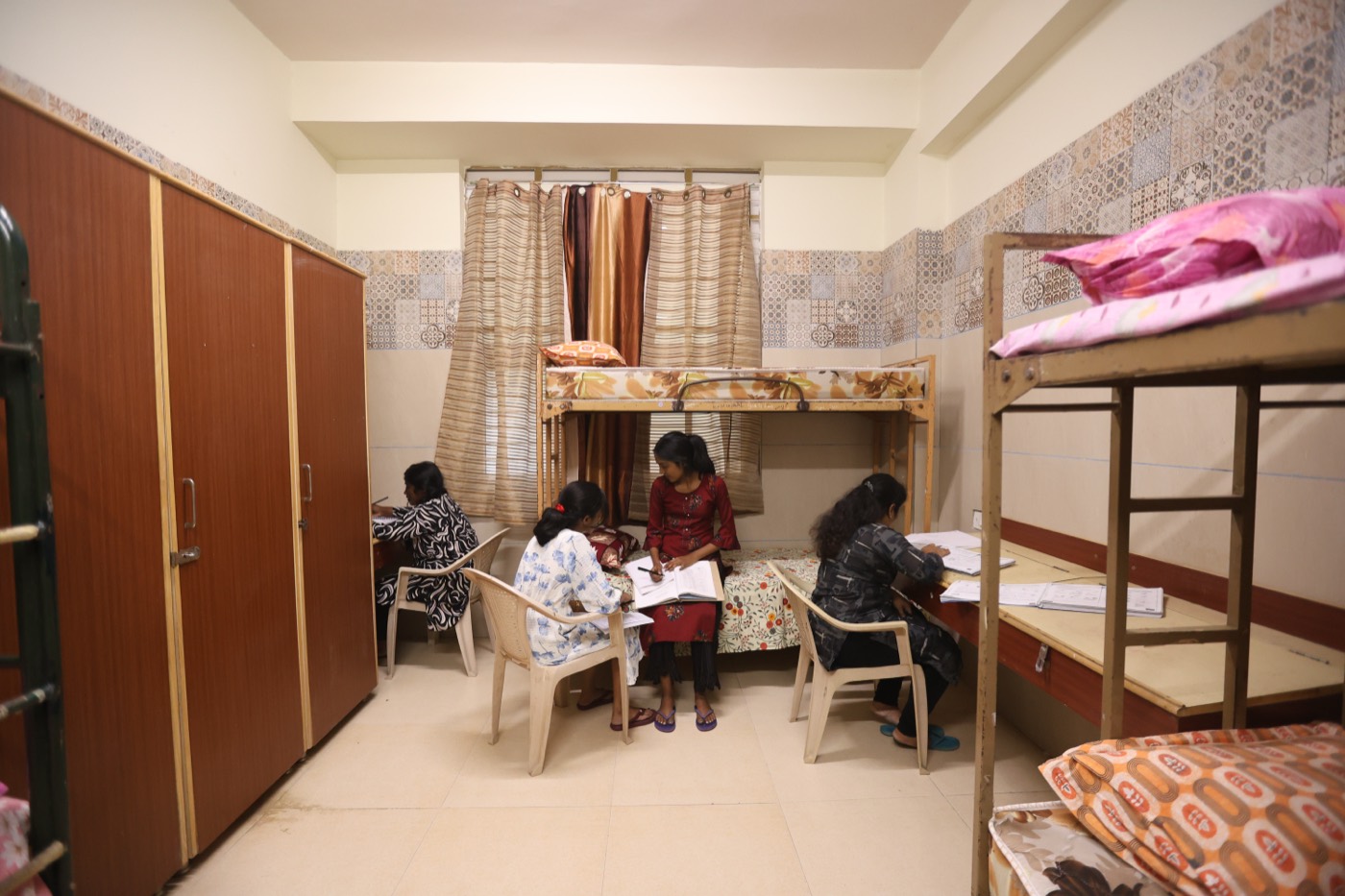Students studying on campus at AECS Maaruti College of Nursing